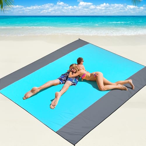 WIWIGO Beach Blanket Mat Waterproof Sandproof for 2-8 Adults Quick Drying