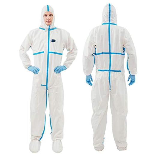 V VICOGARD Hazmat Suits,10 Colors Options Disposable Protective Coveralls, Sealed Seams with Tape, Paint Suit with Elastic Wrists Ankles and Hood (With Seal Tape, XL)