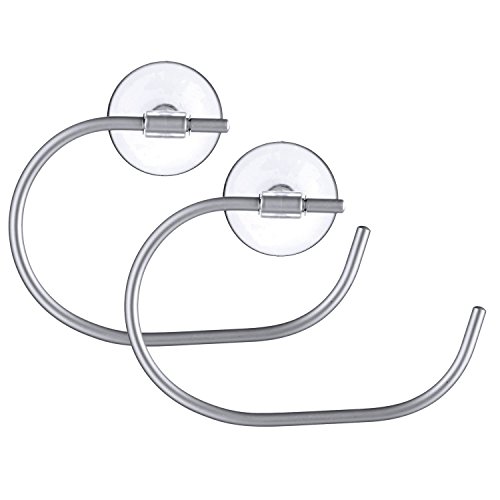 Testrut 2 x aluminium towel holder with suction cup, towel rail, wall holder.