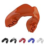 SAFEJAWZ Sport Zahnschutz für Zahnspangen Einheitsgröße Sport Mundschutz Für alle Vollkontakt-Sportarten einschließlich Rugby, MMA, Kampfsport, Kickboxen, Judo, Hockey & Boxen (Rot)