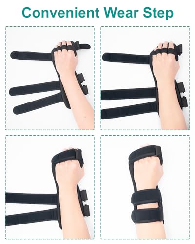 Stroke Resting Hand Splint Right - Medical Night Hand Immobilizer Brace Finger Separator Functional Wrist Brace for Carpel Tunnel Pain, Sprain Fracture, Tendonitis & Post Stroke Recovery - Thumbnail 5