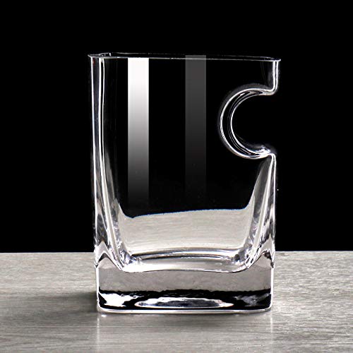 Double Old Fashioned Cigar Glass Cocktail Rock With Built In Cigar Holder - Cigar Cup Whiskey Tumbler