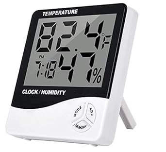 IONIX HTC-1 Humidity meter | room temperature meter digital | room temperature meter for home | Thermometer for Room Temperature, humidity meter, 1 Piece Silver