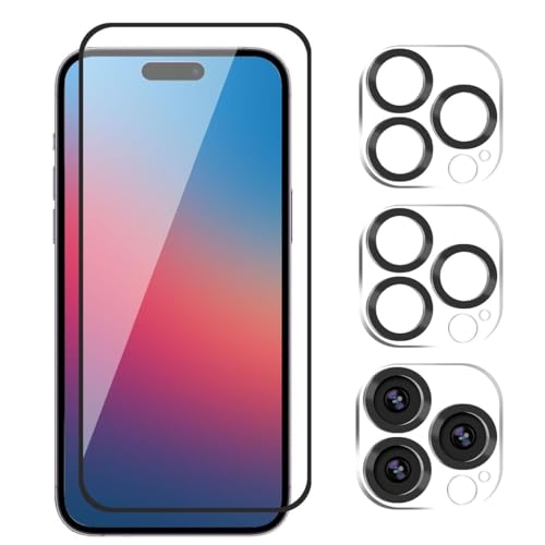 Image of Premium Tempered Glass Screen Protector with Camera Lens Protector for iPhone 15 Pro - Ultra-Clear, Anti-Scratch, Easy Installation