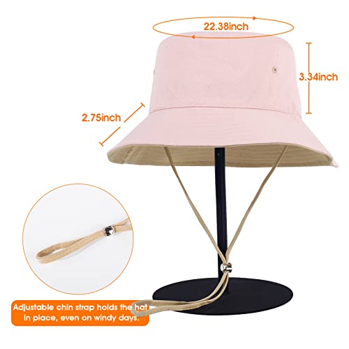 Image of HH HOFNEN Bucket Hats for Women Mens Summer Beach Sun Hat with Strings Fisherman Hats Packable Beach Hat for Travel