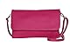 AmbraModa GLX11 - Crossbodytas, Clutch, telefoontas van echt leer met afneembaar en verstelbare schouderriem, passend voor mobiele telefoons en tablets tot 7 inch (Fuxia)