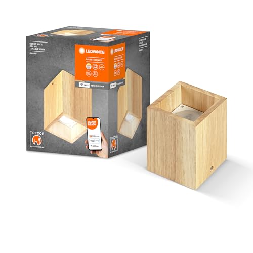 LEDVANCE SMART+ WiFi-Deckenleuchte DECOR Wood, 8W, 640lm, regulierbares Weißlicht (3000K bis 6500K), dimmbar, steuerbar per App, kompatibel mit Amazon, Google und Co.