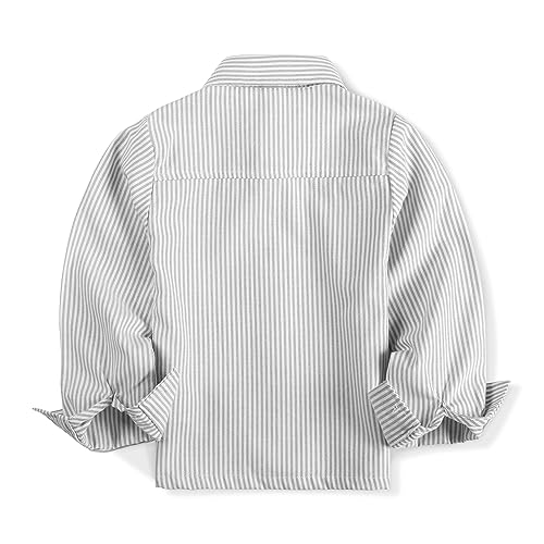 Image of OCHENTA Boys' Long Sleeve Button Down Cute Rabbit Casual Dress Easter Shirt | Oxford Cotton, Embroidered Bunny, Shirts for Boys School & Easter, Church, Wedding, Family Photos, Holiday Outfit