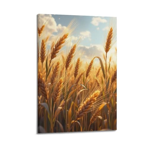 Poster moderne Golden Wheat Field JIDUHON pour une décoration d'automne sereine