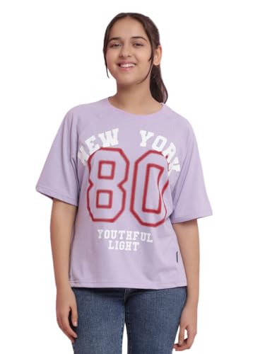 Image of Li'l Tomatoes Girls Crop T-Shirt | 100% Cotton | Graphic Printed Casual Top | Soft & Breathable Summer Wear | 9-16 Years
