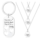 CERSLIMO Father Daughter Gifts-These Girls Stole My Heart They Call Me Daddy Keychain and Daddy's Gi