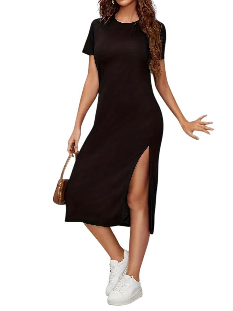 Robe Sbyanca noire taille 44 : coupe ajustée anti-complexes - 2