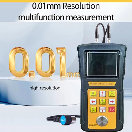Medidor de espesor ultrasónico digital NDT para metales con resolución 0.01 mm rango 0.75 mm a 600 mm interfaz USB miniatura 3