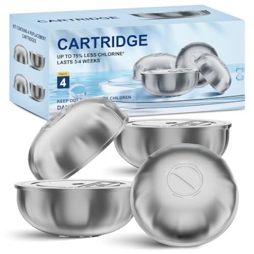 Image of 4 Pcs Hot Tub Cartridge Compatible with Frog Ease Floating System | Replacement for SPA Cartridges for Hot Tubs up to 600 Gallons, Smart Self-Regulating Water Treatment