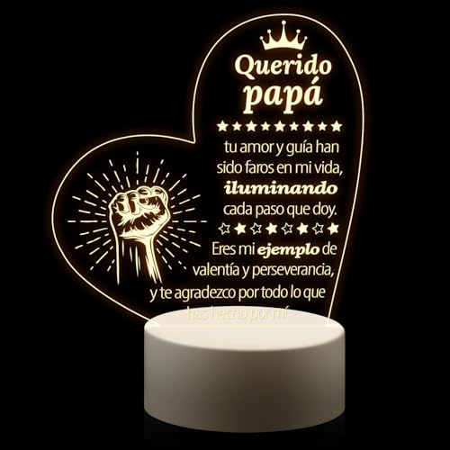 Tulolvae Regalo Padre, Lámpara Regalos Cumpleaños Padre, Regalo para Papa Papá Dia del Padre Cumpleaños Navidad San Valentin de Hija e Hijo