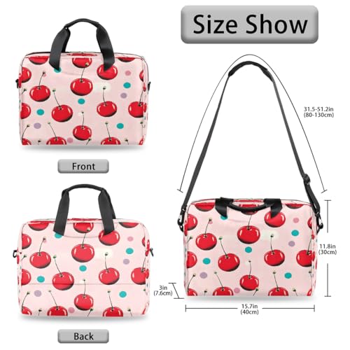 Bolso para portátil con diseño de lunares y correa ajustable miniatura 5