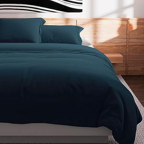Housse de Couette Bleu Canard - Soleil d'Ocre Cover