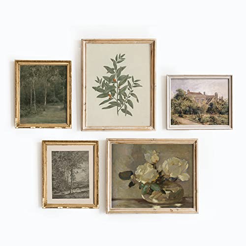 Lucky Numen Set 5 Vintage Flower Wall Art cover