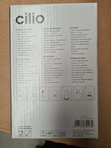 Cilio Espressokocher Vito für 4 Tassen aus Edelstahl