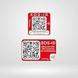 SOS Notfall Sticker 2er Set Flexibel (für runde & unebene Flächen)