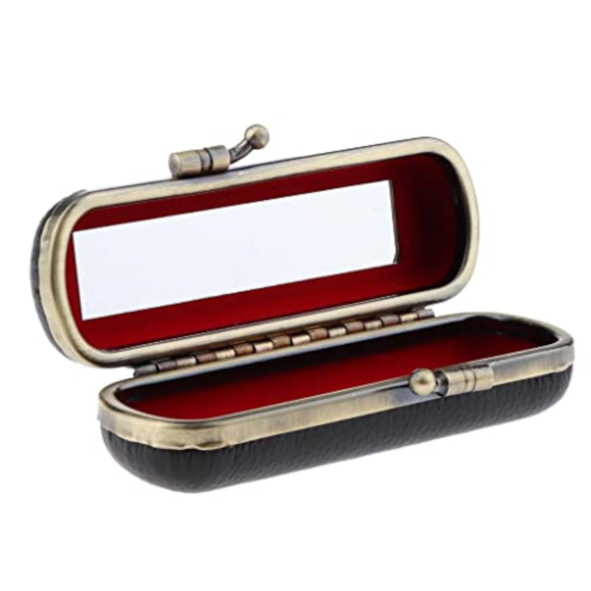 Black Lipstick Case with Mirror for Makeup Storage
