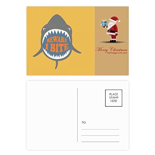 Cartes postales Shark Père Noël requin drôle illustration Noël originales