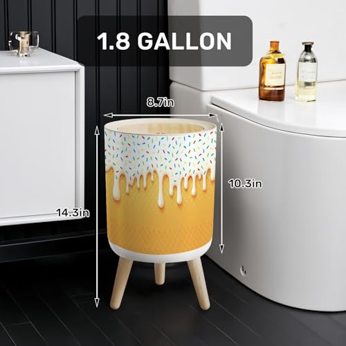 Caneca de basura pequeña con tapa de 7L color blanco miniatura 2