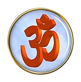 Métal 60% 40 Résine Dôme Giftshop UK Om 3D Hindou Broche Badge