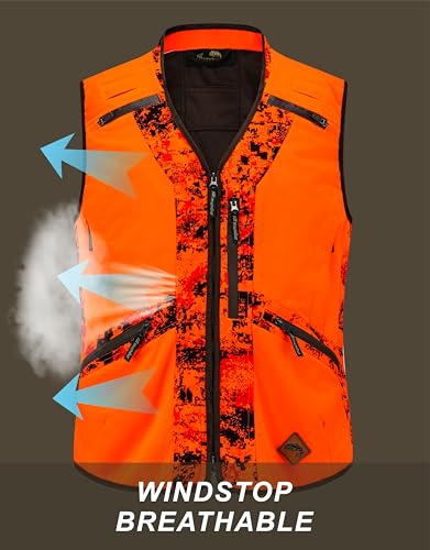 Image of Atenze Blaze Orange Camo Hunting Vest Jacket for Man
