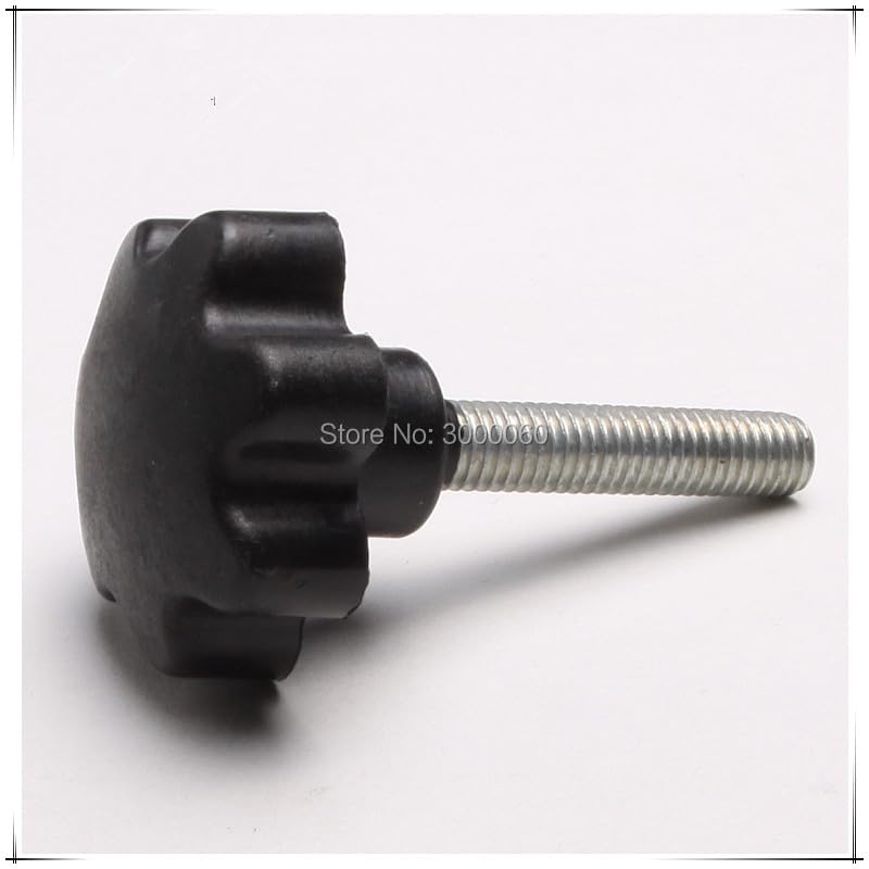 M5 M6 Black Color Plastic Star Head Plated Steel Handle Thumb Screws - (Size: M5X25mm)