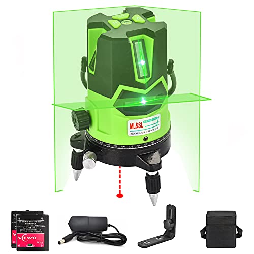 Nivel láser de haz verde 3D- nivel láser autonivelante Línea de cruce vertical...