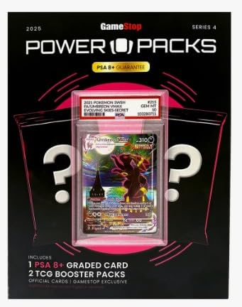 Pokemon TCG Trading Card Game Power Pack Game Stop Series 4 Includes 1 PSA 8 Graded Card and
