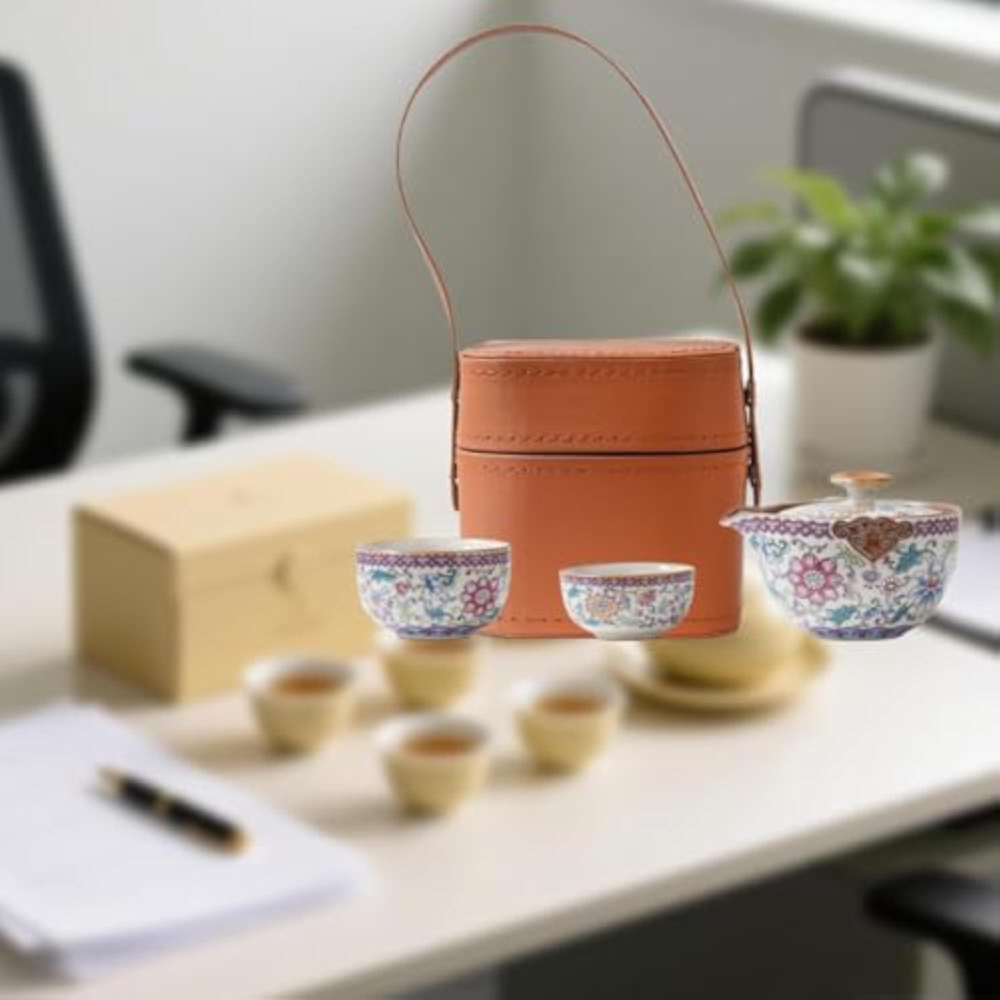 Japanese & Chinese Travel Tea Set with Bag for Picnic