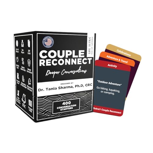 Life Sutra Couple Reconnect Card Game, 400 Therapy-Inspired Conversation Cards