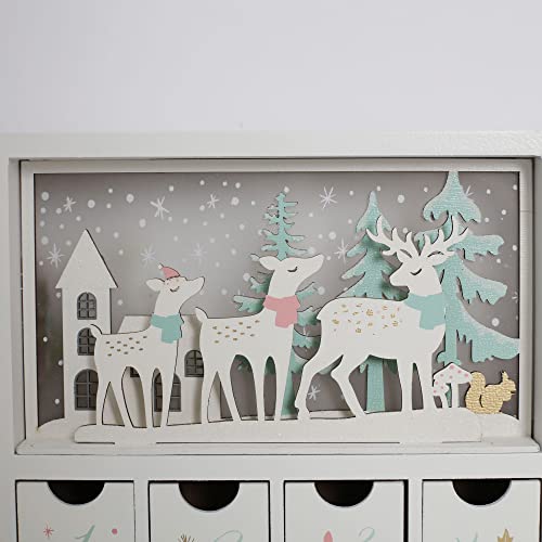 Wooden Advent Calendar Book With Led Lighting For Adults Winter Scene Fillable Calendars Home Office Christmas Countdown Decoration Pioneer-Effort #TOP4