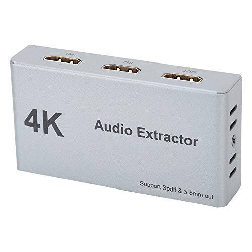 Mxzzand Extrator de áudio 4k 30hz + distribuidor de áudio de 3,5 mm HDMI para HDMI óptico spdif supo
