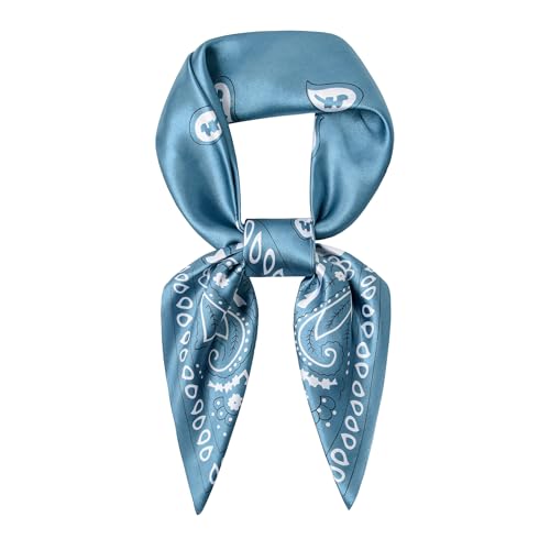 Image of 35 inch Men's Silk Cowboy Scarf - Oversized Western Bandana Neckwear, Large Square Scarf with Gift Packaging