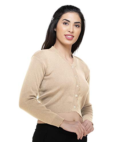 Image of Women Winter Wear V-Neck Full Sleeves Regular Fit Woollen Blouse