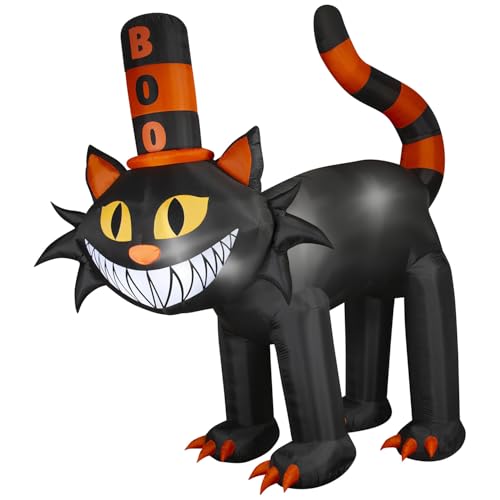 Gemmy AIRBLOWN Inflatable THE Original Blow UP Holiday Decor 13 FT Black Cat Halloween Inflatables Outdoor Decoration Colossal Black Cat Blow Up with LEDs for Indoor/Outdoor Halloween Yard Dcor