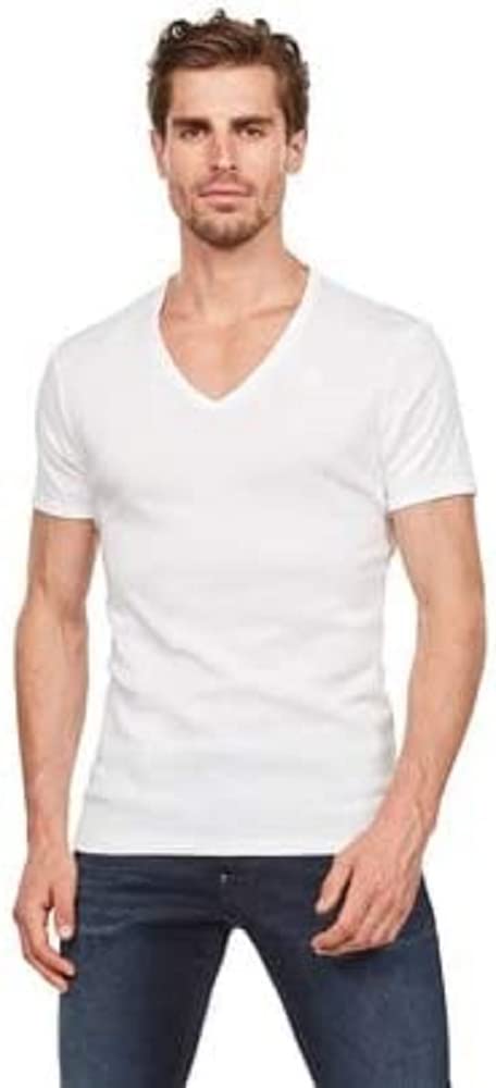 G-Star Men's White (White D07207-124-110) Raw Base T-Shirt 2 Pack, Extra Small