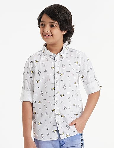 Image of Amazon Brand - Jam & Honey Boys Boys 100% Cotton Printed Full Sleeves Shirt | Age 2-12 Years
