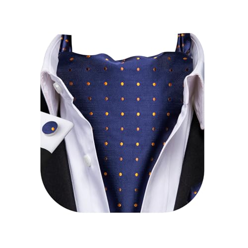 Image of Dubulle Paisley Floral Ascot for Men Self Tie Mens Cravat and Pocket Square Cufflinks Wedding