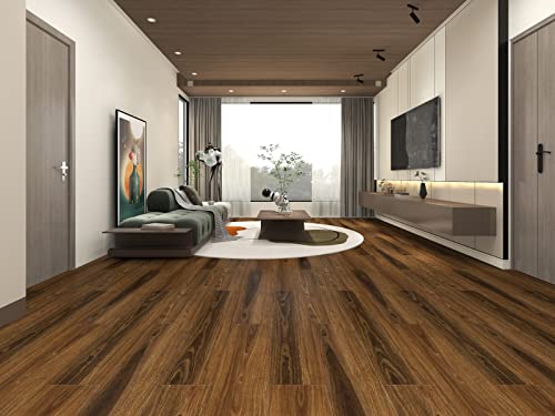Hengrow SPC Vinyl Boden PVC Klick Bodenbelag Vinyl-Designboden Massivdiele 5 mm stark,0,5 mm Nutzschicht,Fußbodenheizung geeignet 2.554m²