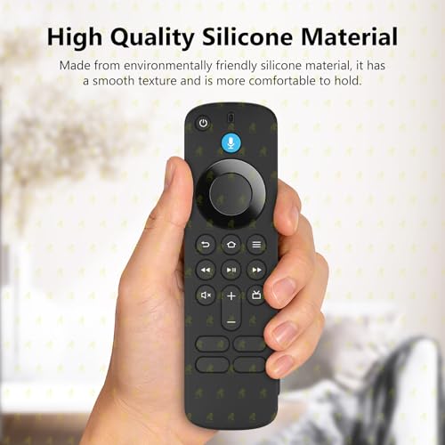 Image of RAYA Silicone TV Remote Cover Compatible with All New Fire TV Stick 4k & Fire Tv Stick HD Remote 2025 Model Protective Case with Lanyard (Black)