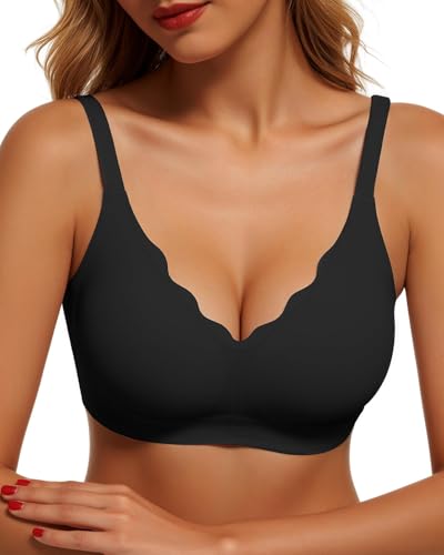 CINOON Womens Wireless Bras Push Up Bralette Supportive Everyday Bras Seamless Full Coverage Comfort...