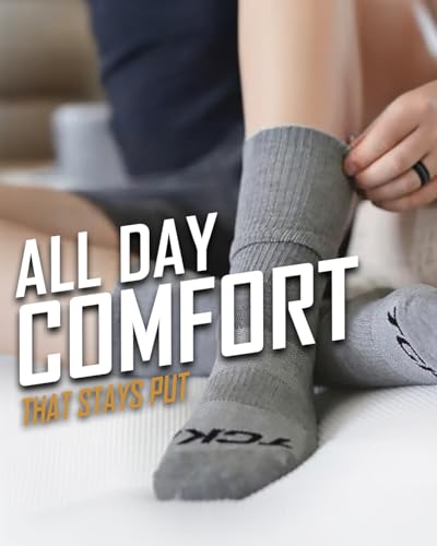 Image of TCK Work & Athletic Crew Socks for Men & Women - Cushioned, Moisture Wicking Boot Socks, Supportive Arch