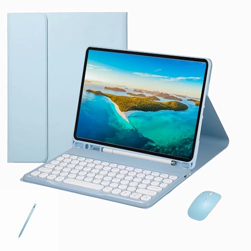 WxfTnix L[{[h P[X Ή@ iPad air pro 3 4 5 6 iM2 M4 ́jAL[{[h Bluetooth O\APenci у}EXtĂvtHI Jo[,Sky blue,8th 2020 1