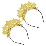 Abaodam Diademas Doradas Pinzas para Fotos y Decoración de Fiesta, 2 Piezas, Accesorios para Halloween y Navidad