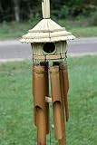 Salty Pelican Pack of 2 Tiki Birdhouse Windchimes/Handcrafted Bamboo