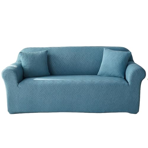 Housse de canapé universelle extensible XL bleu protection meuble